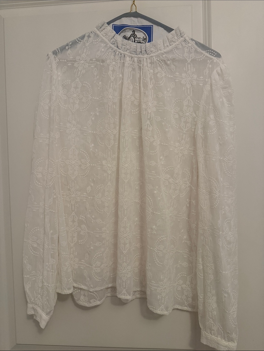 Sezane Valentine White Lace Long-Sleeve Blouse- new with tags!!